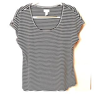 Chico’s size L (2) black-and-white stripe blouse